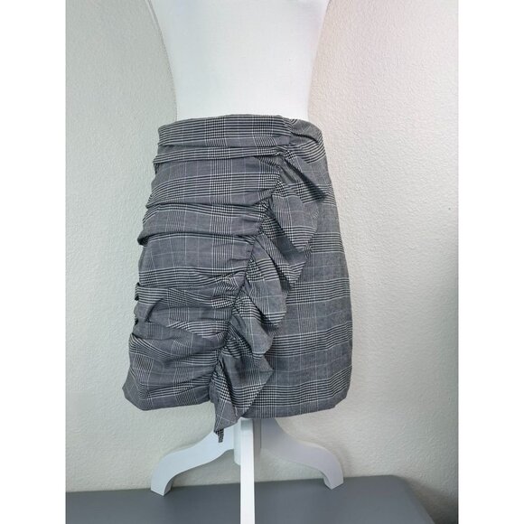 The Jetset Diaries women's medium houndstooth ruffle a-line mini skirt NWT‎ - Picture 1 of 9